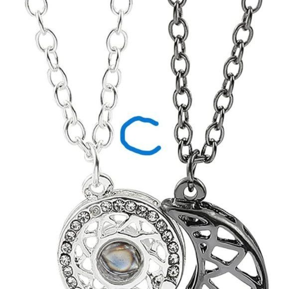New His Hers Matching Set Necklace For Couples - Picture 1 of 6